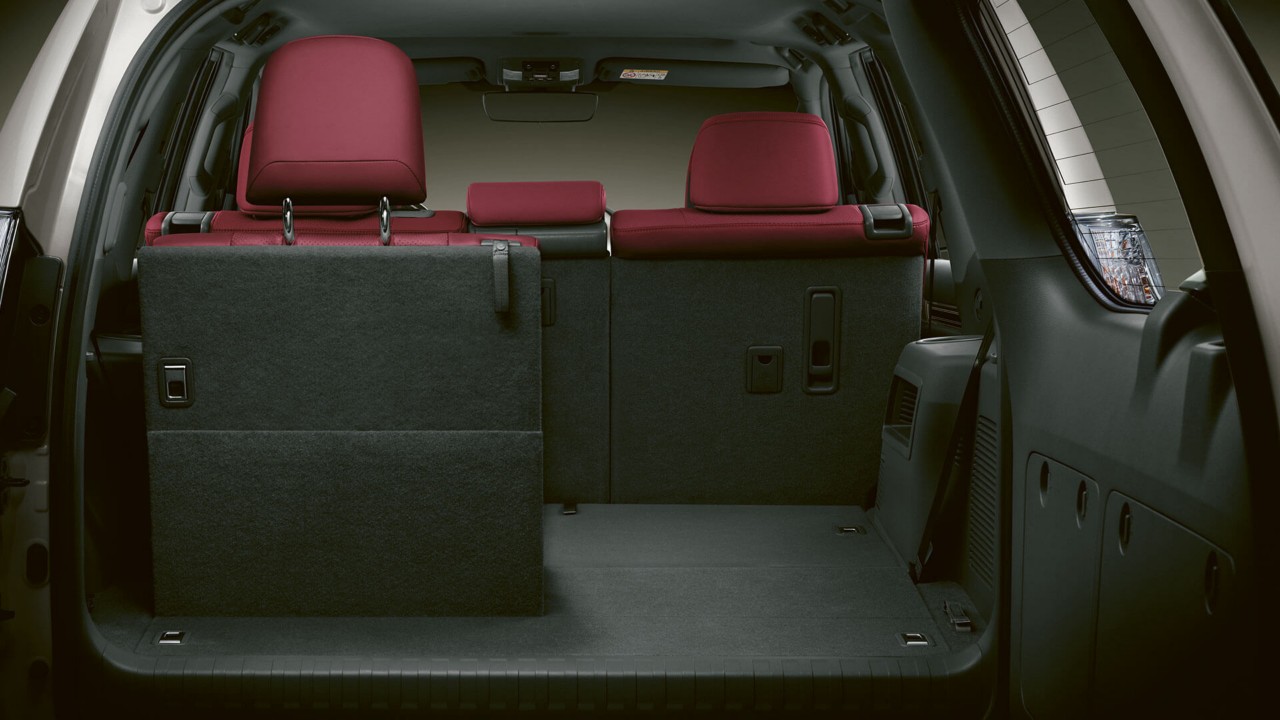 Lexus GX boot with a rear passenger seat folded down 