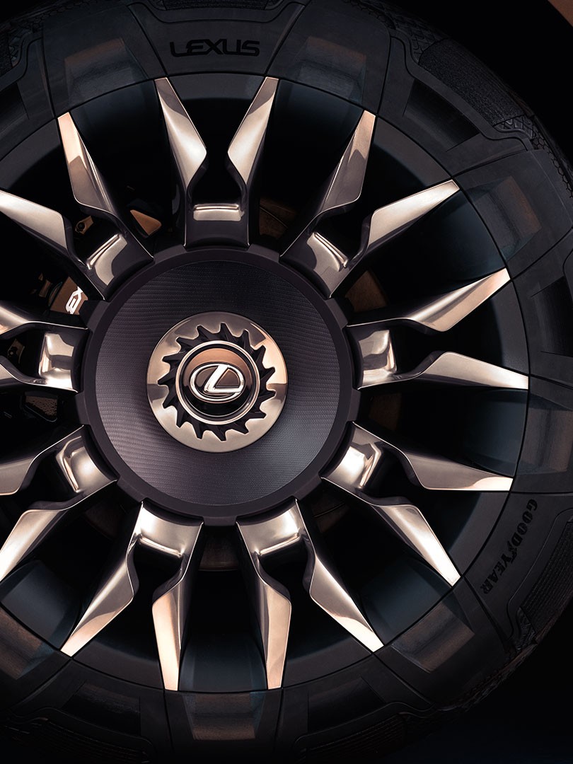 Close up of the Lexus UX Compact Crossover concept cars wheel