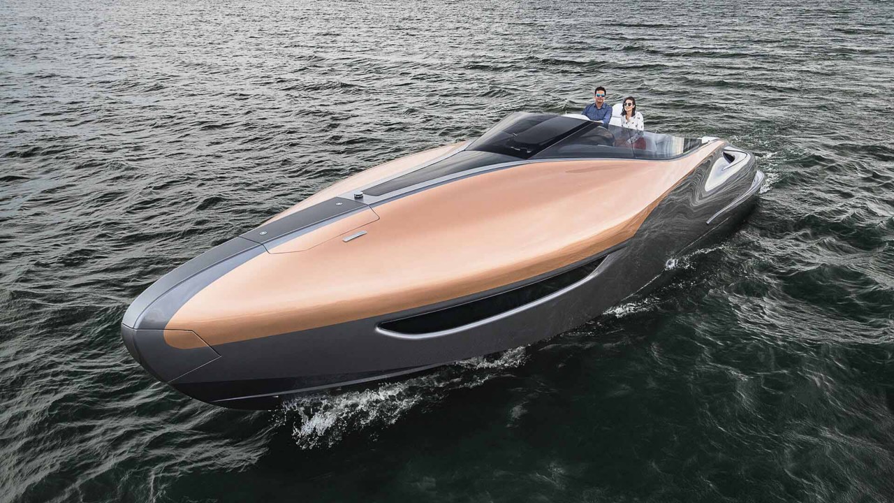 A man and a woman on the Lexus Sports Yacht 