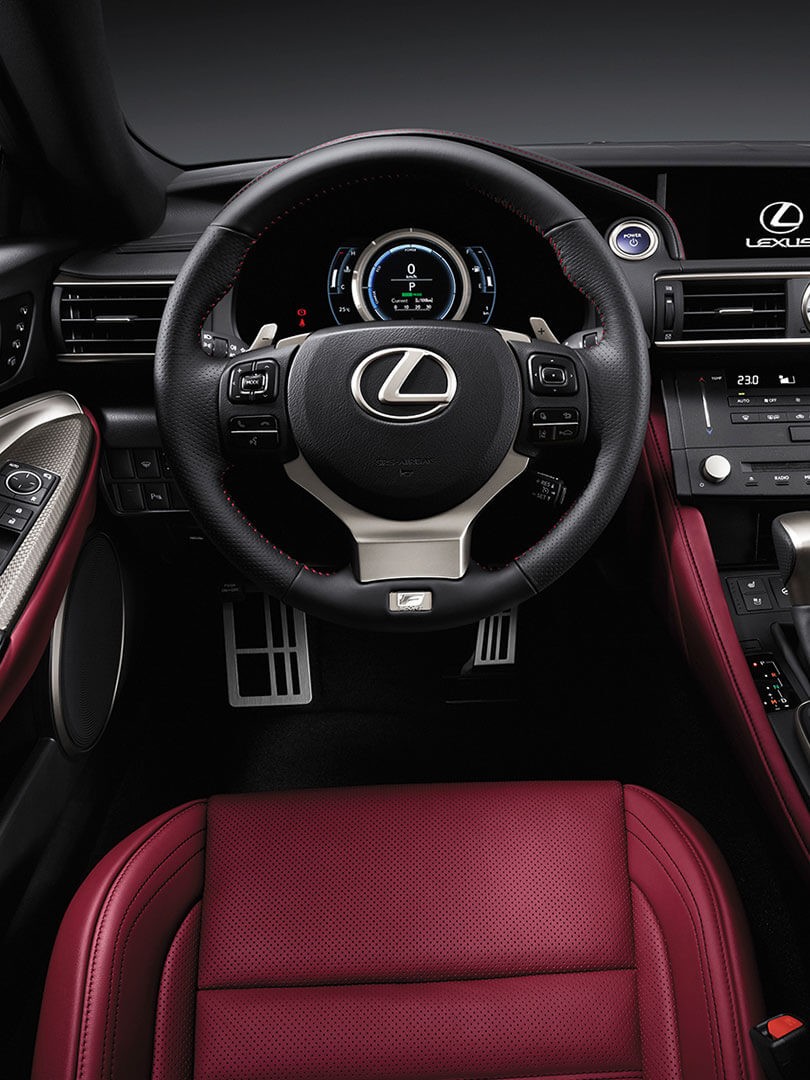 Lexus F Sport steering wheel and pedals