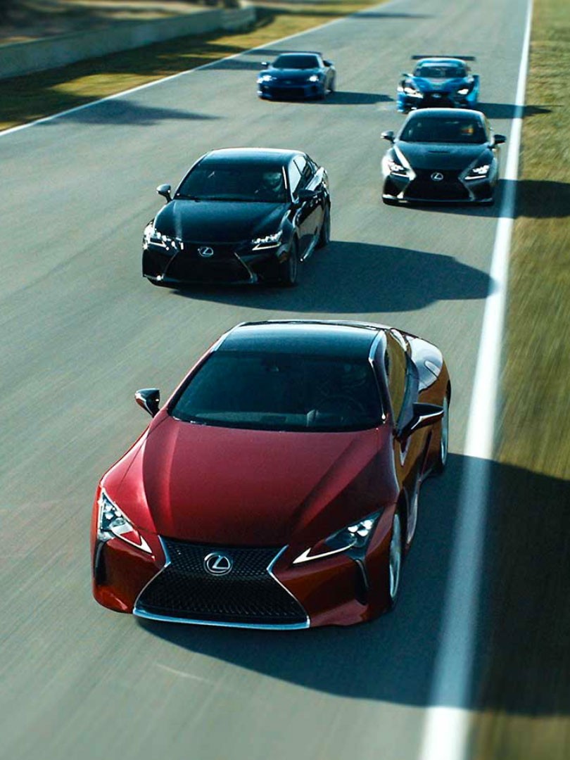 A selection of Lexus' on a race track 
