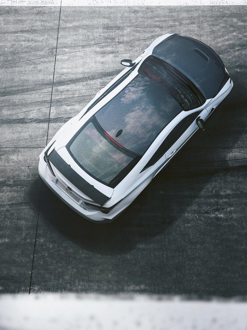 Overhead view of the Lexus RC F 